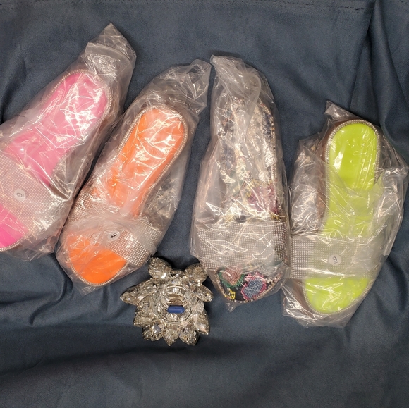 ❤️❤️ Neon Pink✨️✨️ Blingy Slip in Sandal Summer ready - Picture 5 of 5